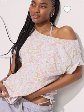 NWT VS PINK off the shoulder sweatshirt- Winter White XL
